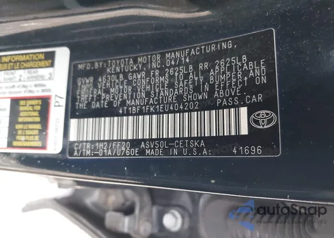 2014 Toyota Camry Se z USA, uszkodzony, nr VIN 4T1BF1FK1EU404202
